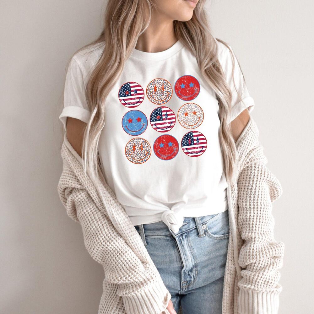 American Smiley Face Independence Day Patriotic 4Th Of July Shirt 1